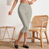 Women's Casual Elastic Waist Capri Pants Slim Fit Lightweight Stretchy Cropped Trousers with Side Slit Detail for Everyday Wear