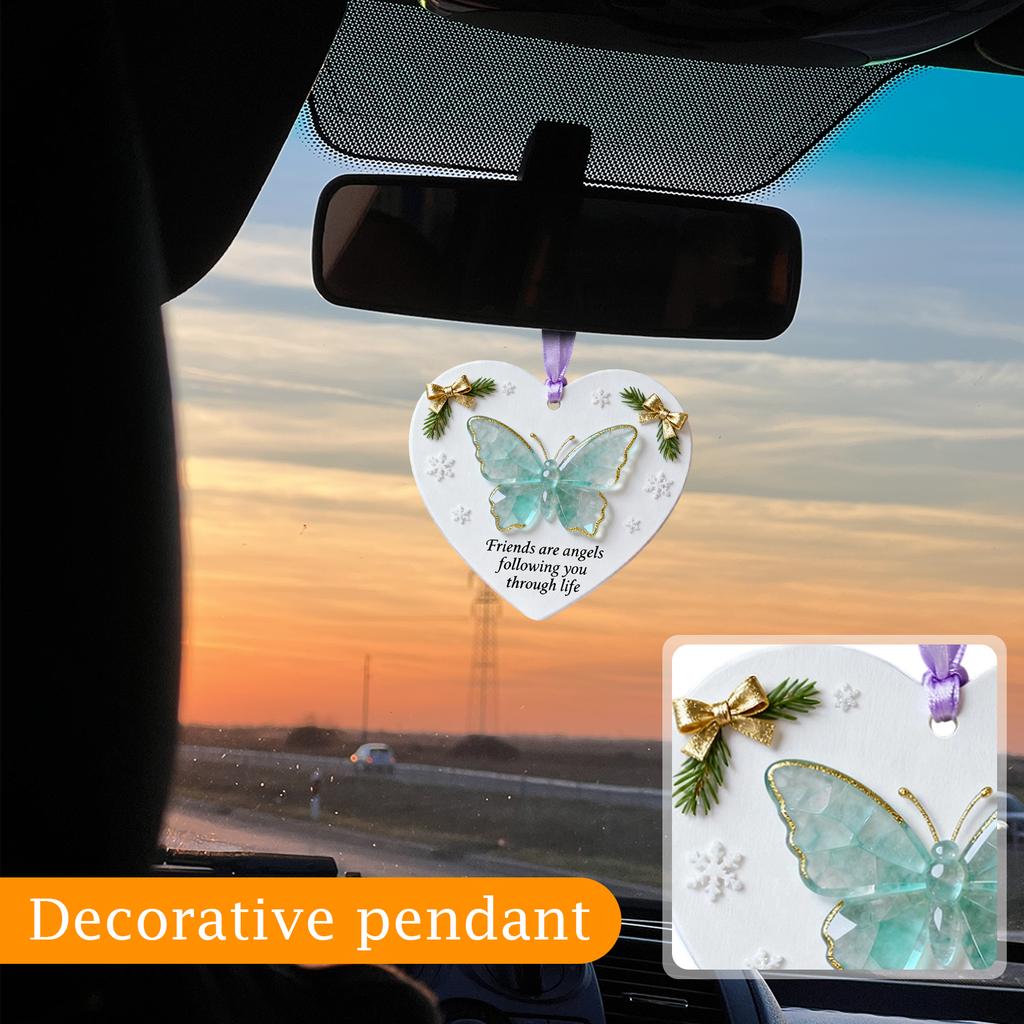 Friendship Heart Sea Glass Keepsake Printed Ceramic Heart Pendant