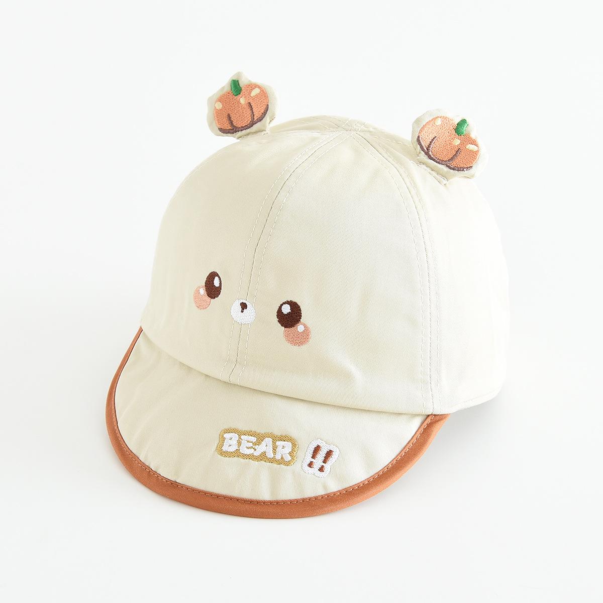 

Kids Windproof Sun Hat with 3D Ears - Warm, Cartoon Design, Soft Brim Baseball Cap One Size (Hat Circumference 50-52cm) абрикосовий