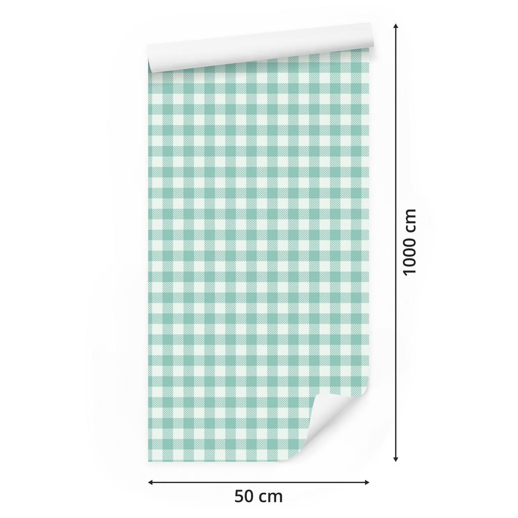 Mint fabric pattern wallpaper, fine detail for living room and bedroom 50x1000
