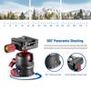 Neewer Tripod Ball Compact Ball Panoramic Ball Head with Quick Release Suitable for DSLR Maximum 5kg GM28 Head, Head, 360° Rotation, 1/4" Plate,