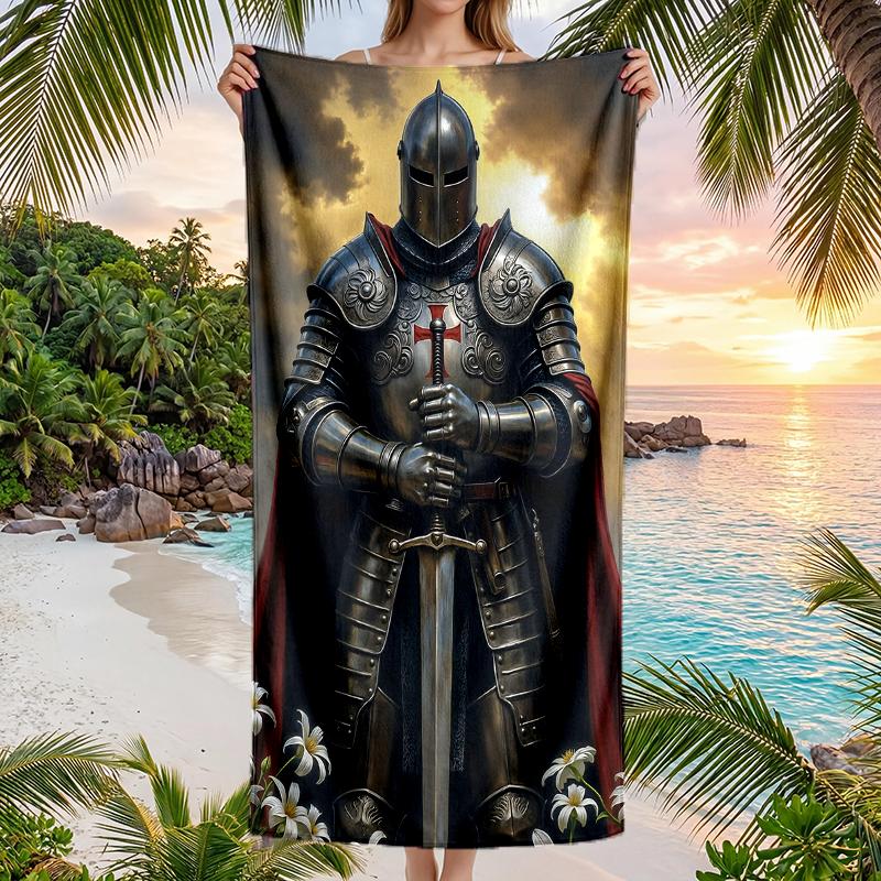 Cross Templars Knight Fashion Beach Towel: Ideal for Summer Adventures Soft, absorbent and quick drying suitable for swimming and bathing