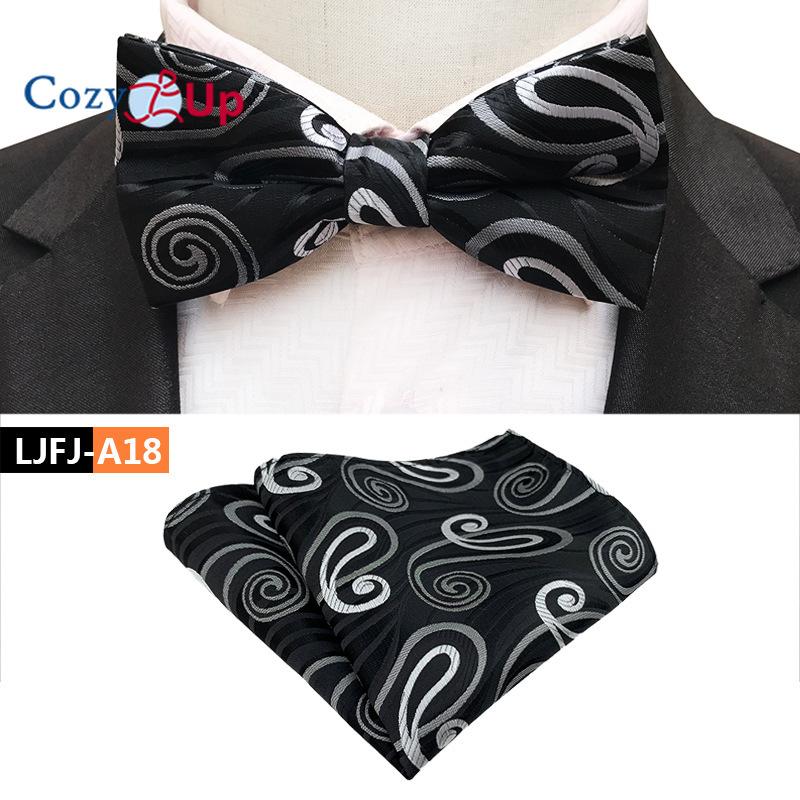 Costum Din Două Piese Papion Paisley Și Batista De Buzunar