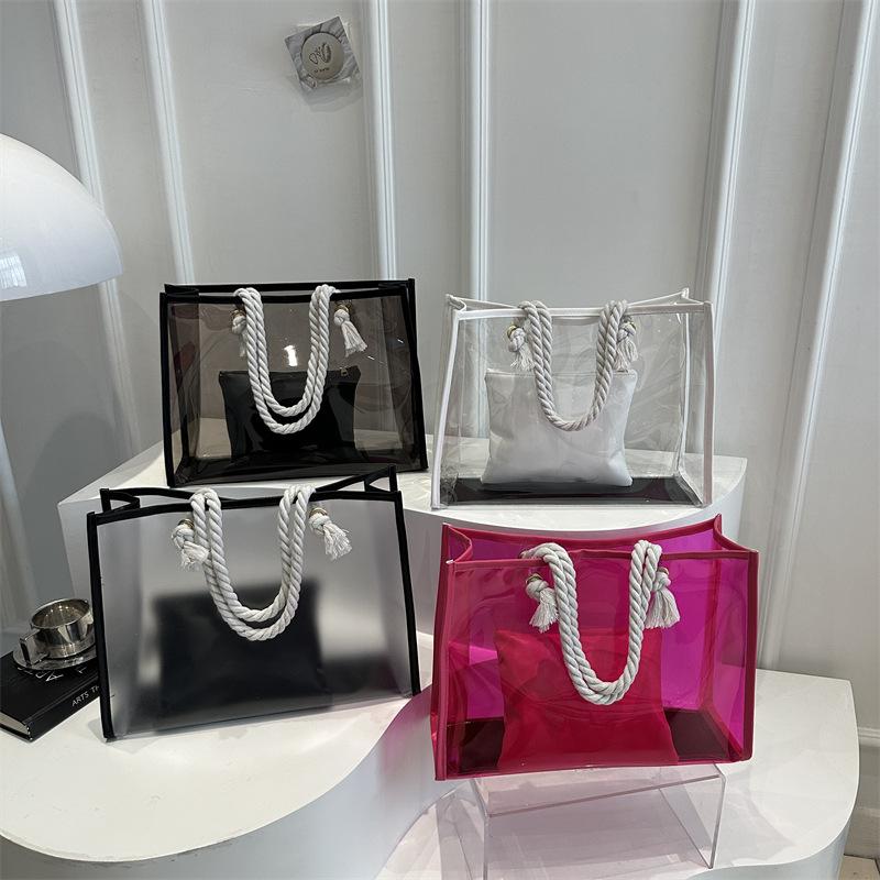 PVC Mother and Child Transparent Simple Summer New Fashion Large Capacity Tote Underarm Shoulder Bag