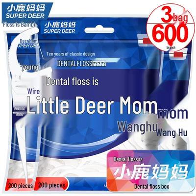 Little Deer Mom Ultra-Fine Dental Floss Sticks - Family Pack with Portable Case