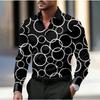 Men's Geometric Pattern Printed Long Sleeve Shirts Casual Cardigan New Button Holiday Fashion Shirts