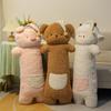 Cuddly Bear Pig Sheep Long Pillow Soft Curly Plush Huggable Animal Pillow Cushion Cute Comfortable Cozy Bed Companion Gifts