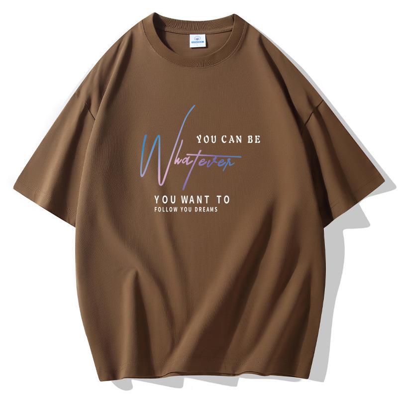 Simple Pattern Men Short Sleeves T-shirt 100% Cotton Casual Tee Large Size