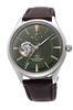 Star RK-AT0202E Men's Automatic Watch, Classic Semi-Skeleton, Mechanical, Made In Japan, with 2-Year Manufacturer's Warranty, Open Heart, Green