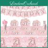 Cute Pink 21st Birthday Party Supplies Disposable Tableware Set With Banner Napkins Cups Plates And Utensils