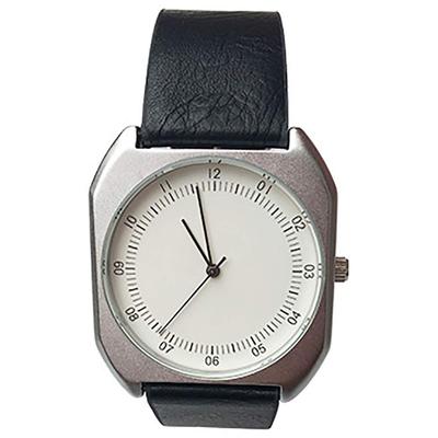Rio Grande Quadratische Teller-Design-Uhr, Silberner Rahmen, Silbernes Zifferblatt, Graues Armband, ZM-WATCH4999-SVWHGY