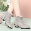 Fashion 2025 new women's sandals Mesh hollow summer female boots Large size thick heel women shoes