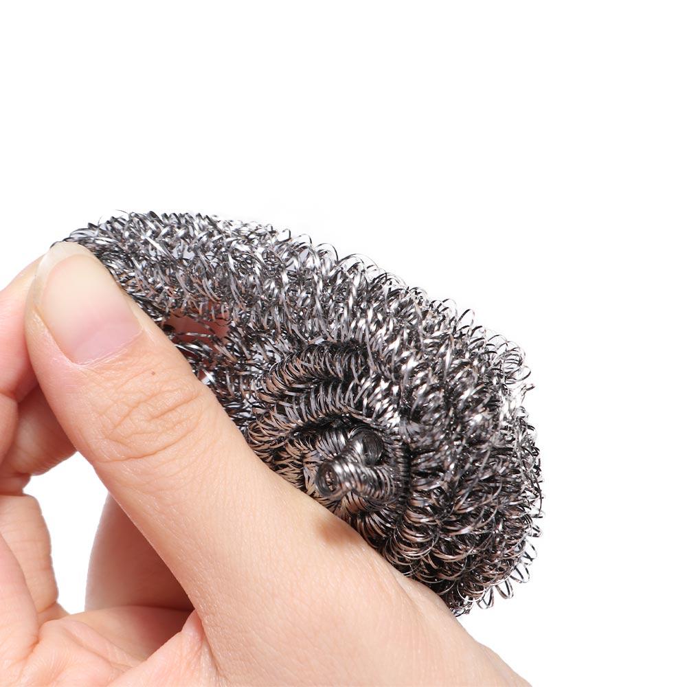 4Pcs Rugby Shape Stainless Steel Balls Rustproof Cleaning Ball Metal Scrubber  Stove