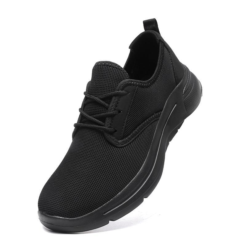 Ganz schwarze Herrenschuhe 48 große Größe 454647 Sport- und Freizeitschuhe Sommer-Mesh-Schuhe Plateausohle atmungsaktive Herren-Trendschuhe