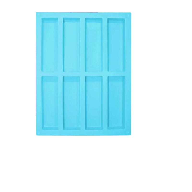 

8 Cavity Rectangle Granola Bar Silicone Molds Nutrition Cereal Protein Energy Bar Chocolate Butter Cake Loaf Bread Baking Pan синій