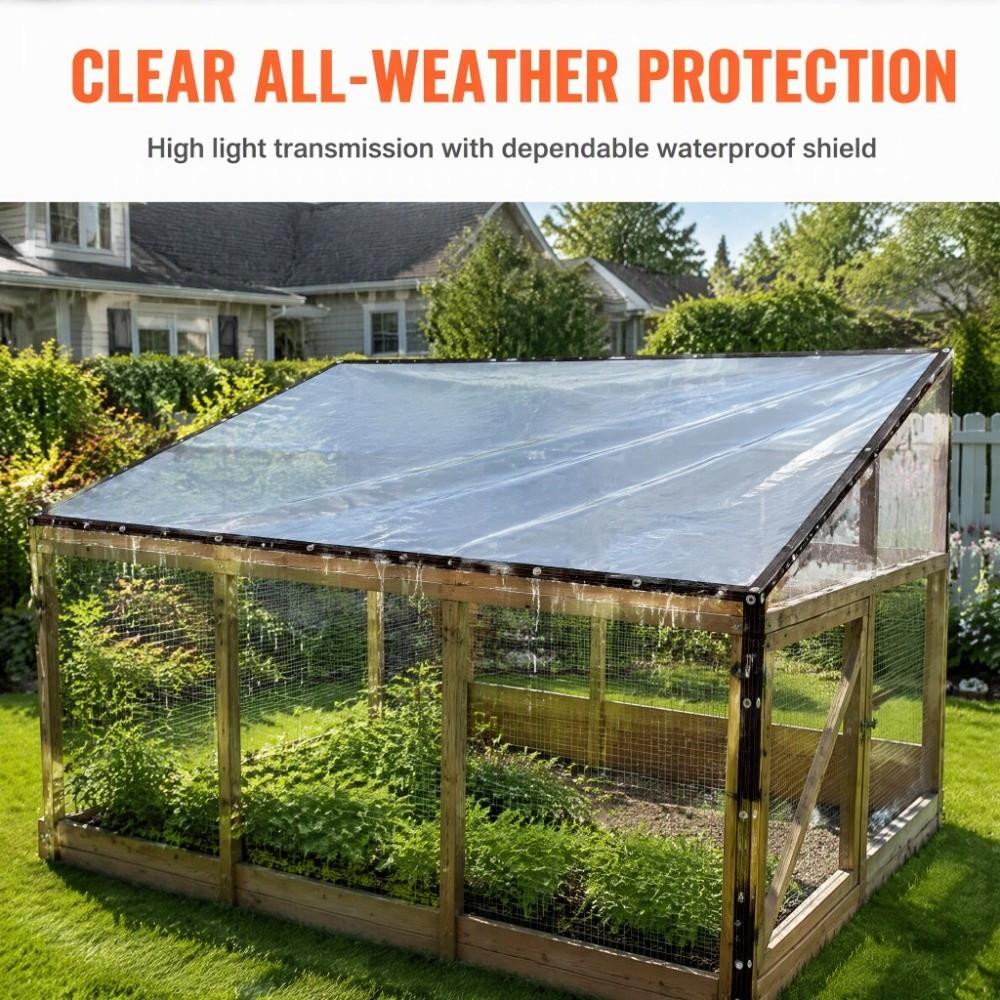 6.56 X 13.12 Ft Waterproof Tarp PE Chicken Coop Cover Durable Clear Tarpaulin Vegetable Protection
