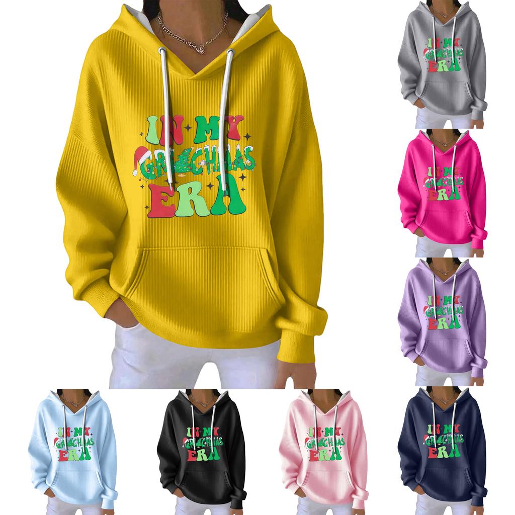 Women's Fashion Casual Christmas Angel Print Pullover Long-Sleeve Sweatshirt