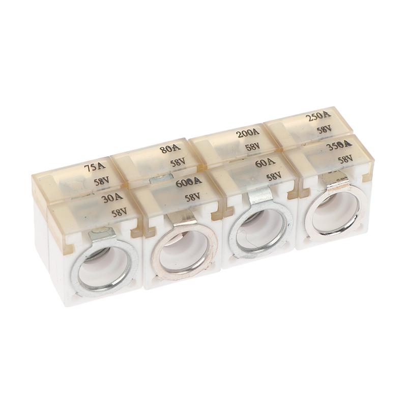 30A-600A Battery Terminal Mount Fuse Block Kit 58V With Single Stud 5/16" Marine Rated Battery Fuse For Boat Truck Rv