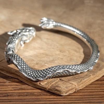 High-End Voll-Drachen-Armband mit Drachenmuster Silbernes Öffnungsarmband und Neues Wasserhahn-Design