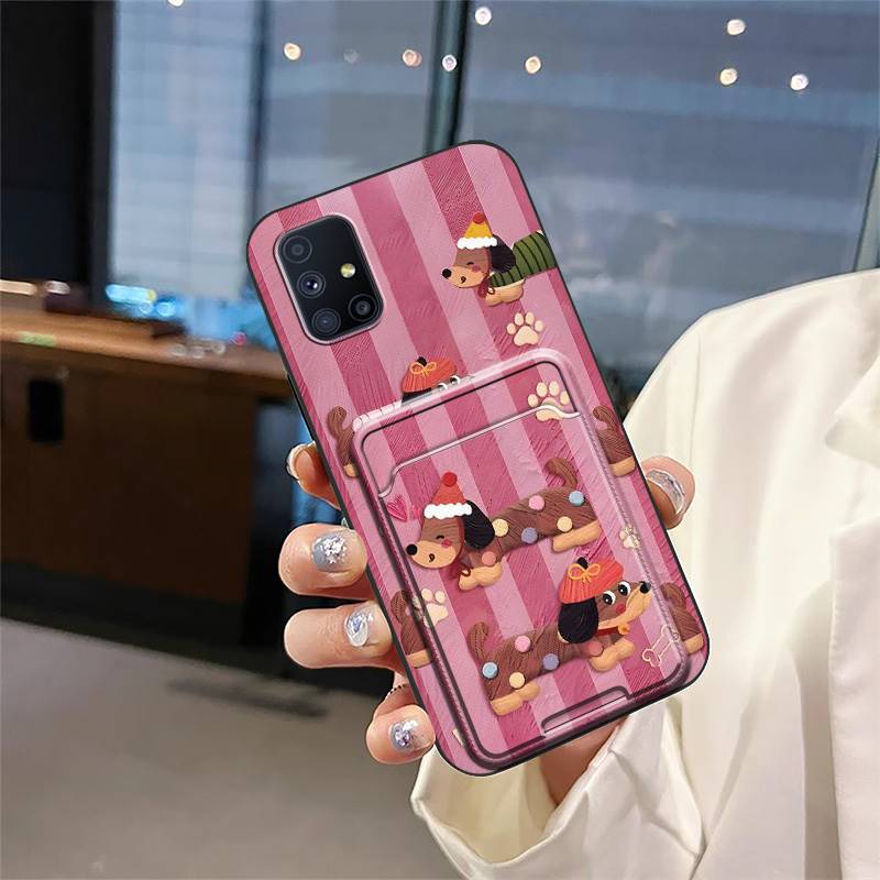 protective Anti-dust Phone Case For Samsung Galaxy M51/SM-M515F/DSN Cartoon Graffiti Card sleeve TPU Cute Silicone Cover