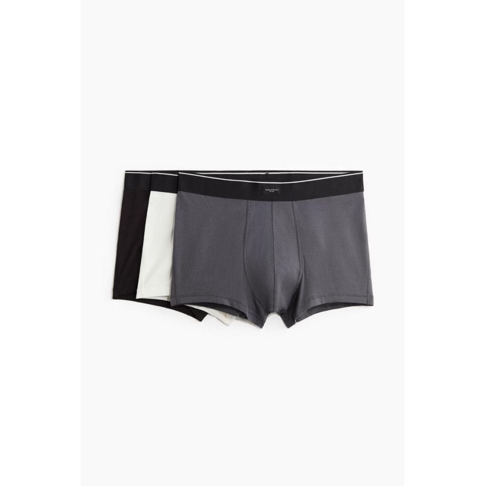 H M Xtra Life sHort Drawstring 3 Piece Set wHite Gray Black