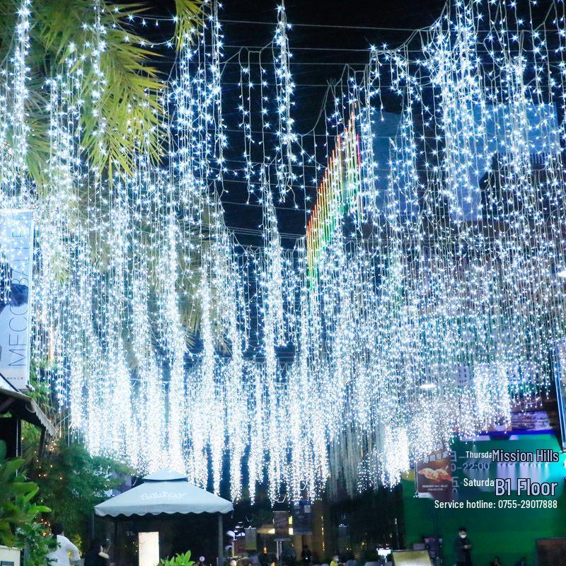 LED Waterproof Starry Sky Icicle Curtain Lights for Outdoor Festival Decorations