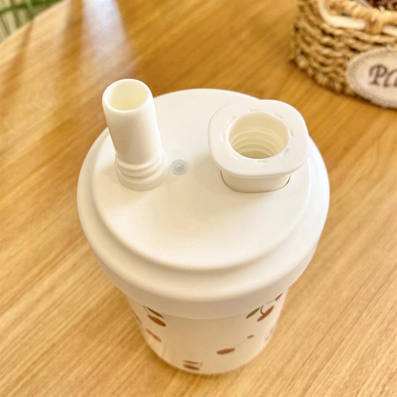 Kawaii Cherry Thermos Cup Cute Boba Water Bottle With Straw Cover Cap Portable Coffee Cup Tumbler Stainless Steel Cups 500/850ml