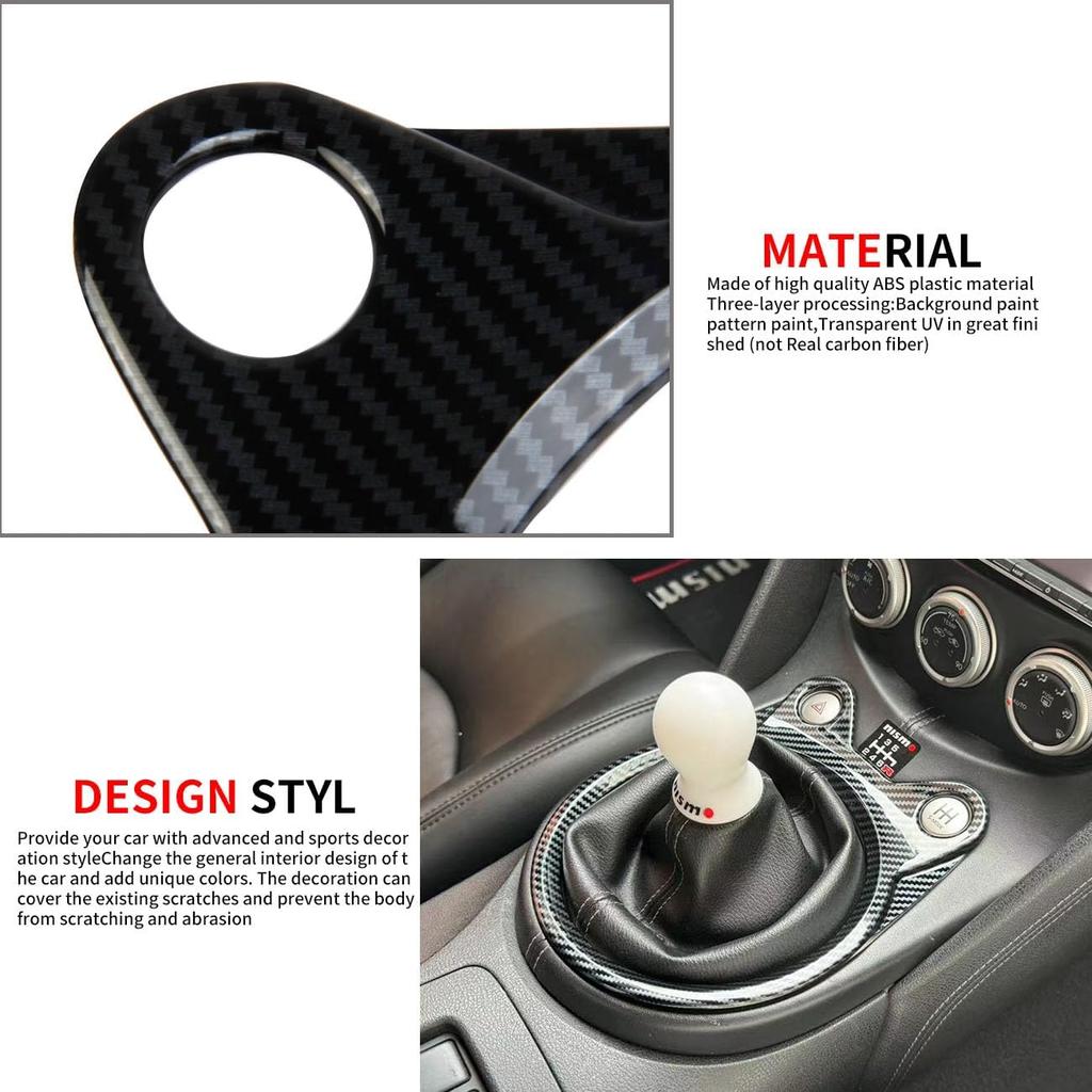 Carbon Fiber Style Manual Gear Shift Panel Cover Trim Accessories for Nissan 370Z