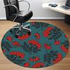 1pc Rustic Berries Office Round Area Rug, Indoor Mat Suitable For Office, Under Office Chairs Bedroom Living Room Home Decor, Room Deco180