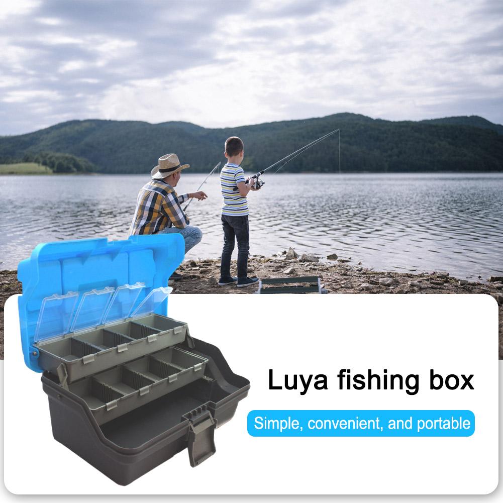 3-Layer Folding Fishing Storage Box Multipurpose Fish Hook Lure Box with Handle Fishing Gear Box for Fishing Tackle Storage