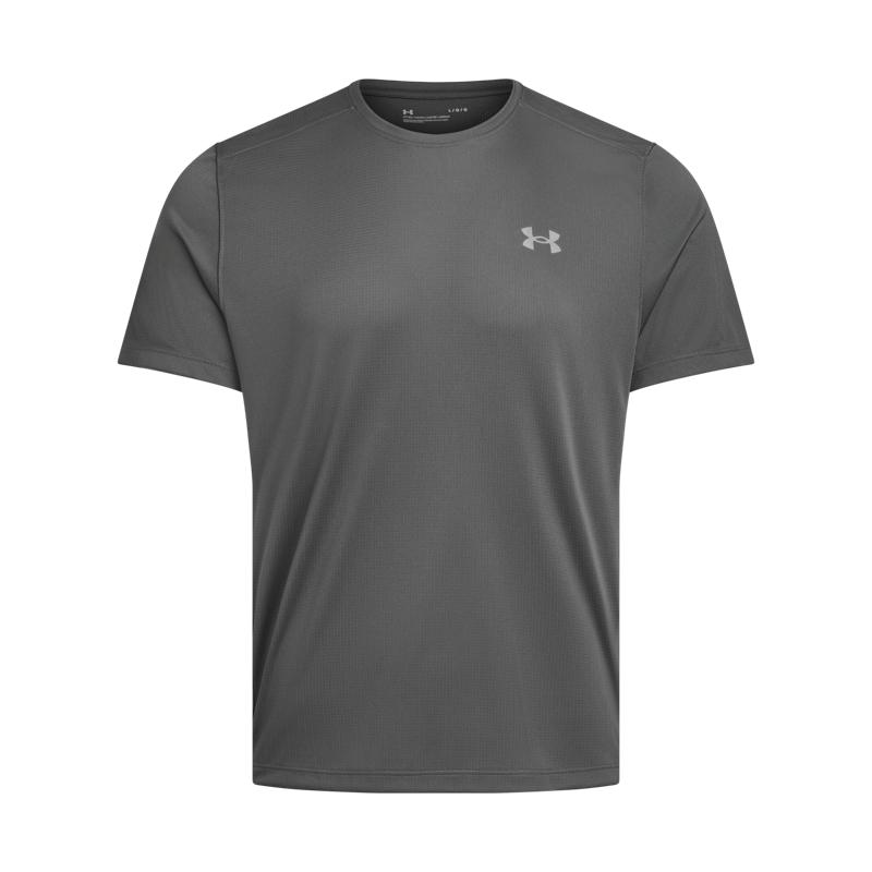 

Under Armour Speed Stride 2.0 Logo Print Durable Comfortable Loose Fit Sports T-Shirt Men Tops Rhino-Gray 1369743-025