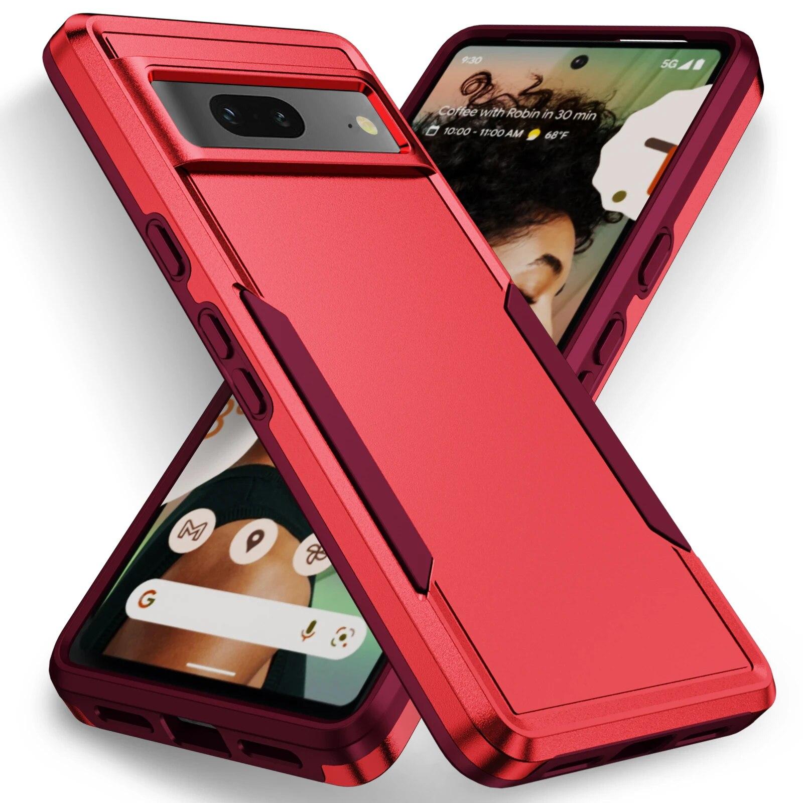 

Твердий захисний броньований чохол для Google Pixel 8 Pro Pixel8 Pixel7 Pixel7A Pixel 7A 6A 6 7 Pro Pixel6 Pixel6a Нековзкі чохли для телефонів for Pixel 7A червоний