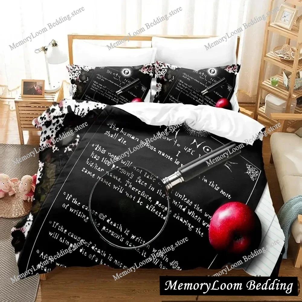 Death Anime Note Premium Luxus Bettwäsche Set Japan Cartoon Weiche Bettbezug Plüsch Bettdecke Tagesdecke Twin/Einzel Größe Bedruckt