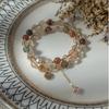 ·Natural Crystal Rutilated Quartz Double-Layer Bracelet/Necklace made of natural crystal stones, sweet and fresh style bracelet