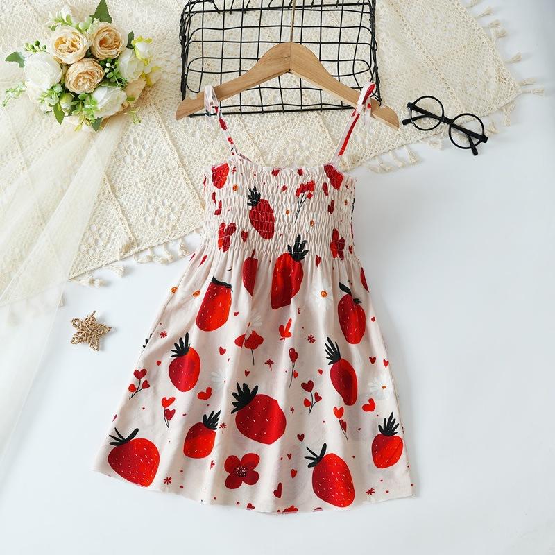 Baby Girl'S Summer Dress Toddler Fashion Dress Thin Stylish Dress For Girls Children'S Floral Dress