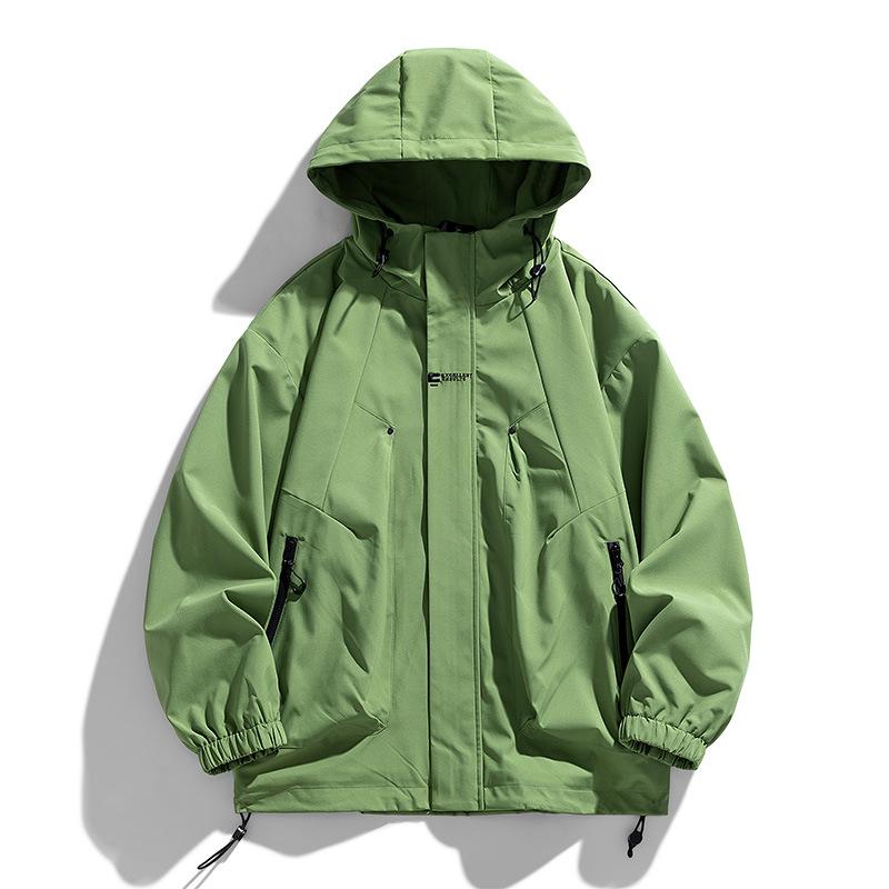 

Jackets for Men Japanese Trendy Loose Hooded Spring and Autumn American Casual Work Jackets Solid Color Jackets for Men S