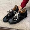 Leisure Sports Single Shoes Summer New Round Head Deep Mouth Color Matching Before Lacing Soft Sole Non-slip Flat Shoes