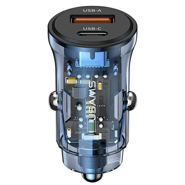 USAMS Lad. alone. 1xUSB+1xUSB-C C32 30WFast Charge blue/blue CC164CC02 (US-CC164)