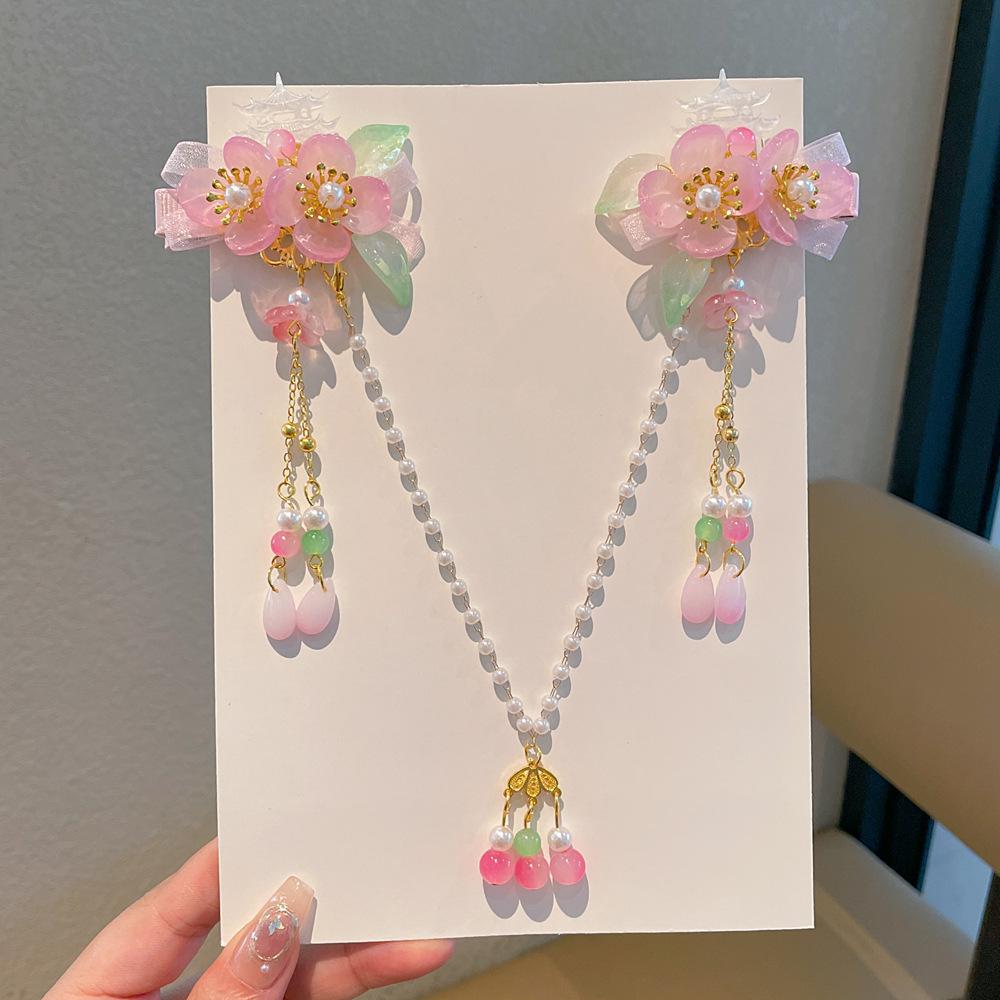 Chinese Style Hanfu Hairpin Set for Girls - Includes Hair Clips, Swaying Tassels, and Butterfly Accessories