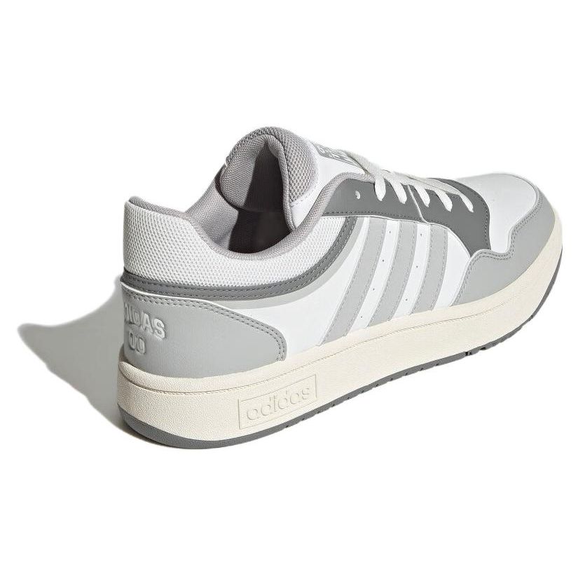 Adidas Neo Hoops 3.0 Round Toe Lace-Up Shock Absorbing Durable Low-Top Basketball Shoes Unisex Sneakers White Gray IE8005