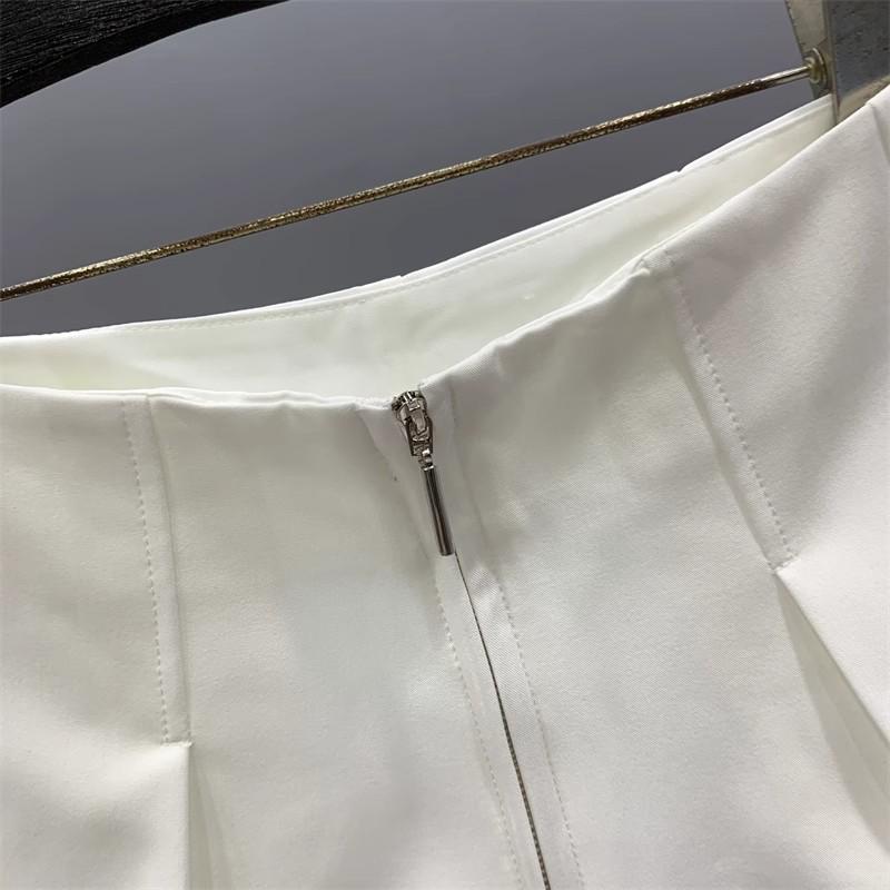 2025 Summer Women's High Waist A-line White Suit Shorts - Versatile, Slimming, Casual Wide Leg Fit