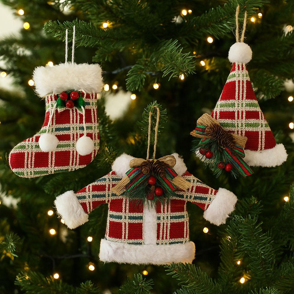 Clothing Christmas Tree Pendant Plush Christmas Decorations  Party Favors