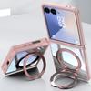 360° Ring Holder Phone Case for Samsung Galaxy Z Flip 7 FE 6 5 Flip7 Flip6 Flip5 5G Kickstand TPU+PC Clear Magnetic Cover