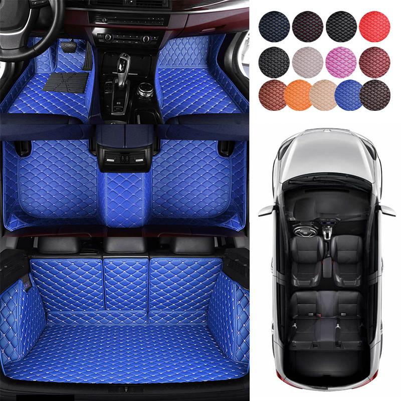 

2024 For Ercedes Benz Gls 450 Car Floor Mats Blue Full Set Leather Mat All-Weather Protection Accessories
