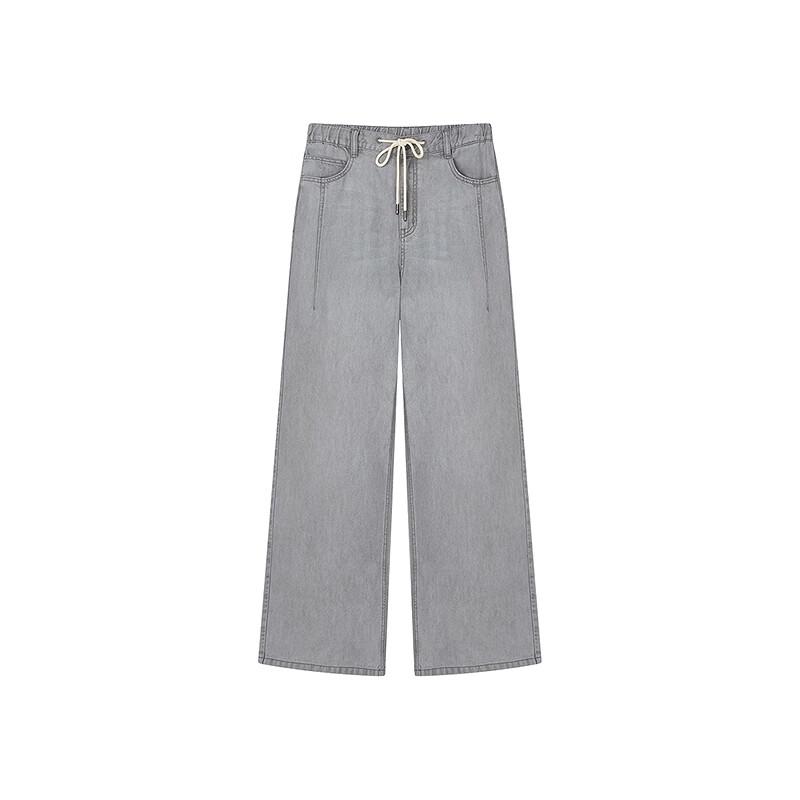 Teenie Weenie Women's 2025 Autumn Tencel Drawstring Wide-Leg Jeans