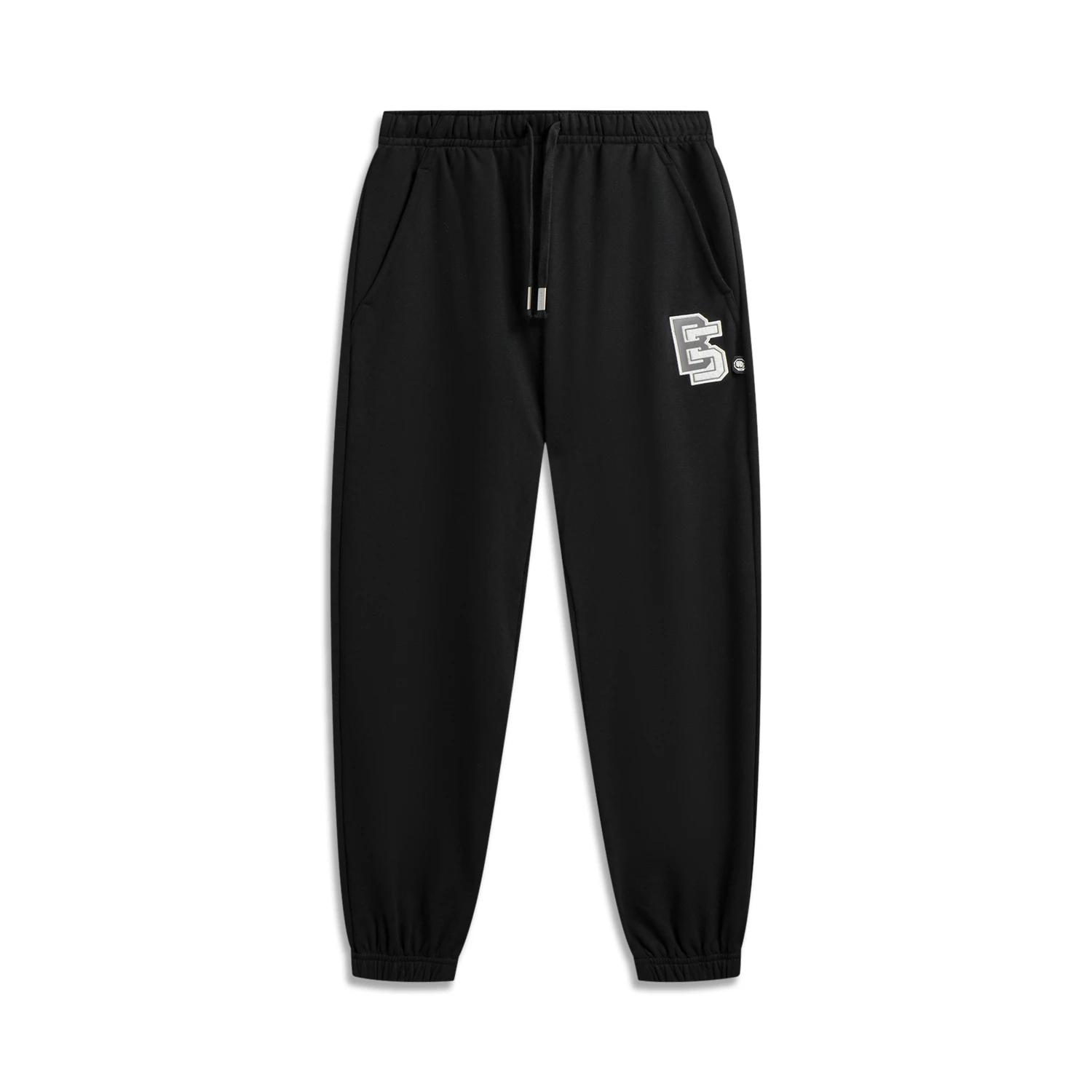 Li-Ning Badfive Mid-Rise Drawstring Letter Casual Pants Men bottoms AKLW105-3 M
