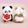Panda Flowers Stuffed Toy Pendant With Short Plush Material For Bag Decoration