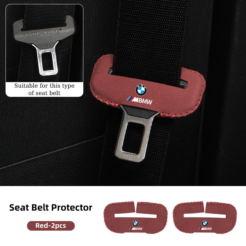 

2025 Hot 2pcs Car Leather Safety Belt Buckle Plug Protective Covers For BMW E46 E90 E60 F30 F10 E39 E36 F20 G30 G20 E87 E92 E91