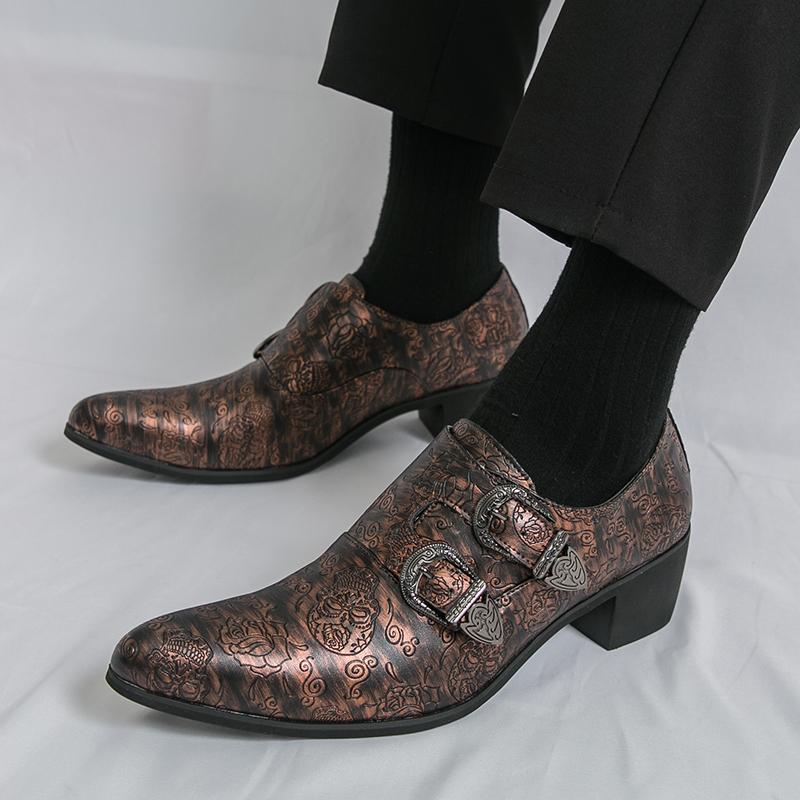Britain Monk Double Strap Loafers Men's Pointed Skeleton Patent Leather Shoes Designer Formal Wedding Dress Homecoming Footwear