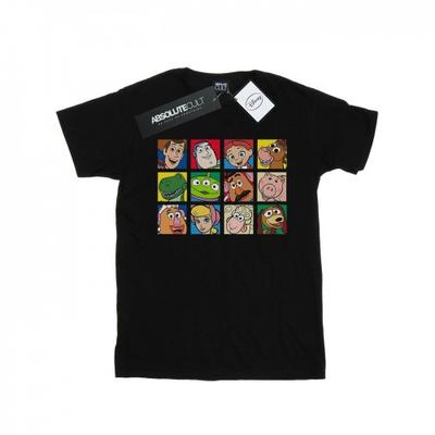 Camiseta feminina/feminina Toy Story Character Squares Cotton Boyfriend
